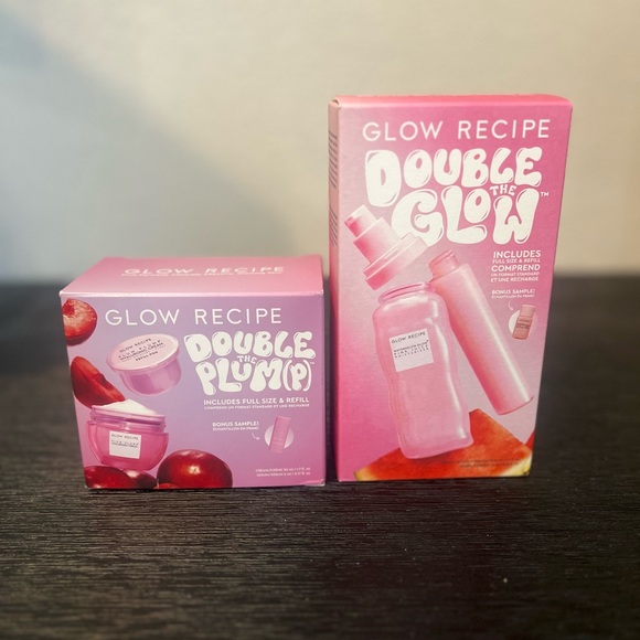 Glow Recipe Double The Plum(p) Kit& Double the Glow refillable moisturizer set